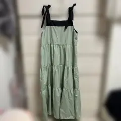 ティアードキャミワンピース　ライトグリーン