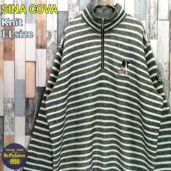 SINA COVA　シナコバ　ニット　セーター　刺繍ロゴ　ボーダー　日本製のサムネイル