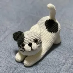 白黒猫のあみぐるみ