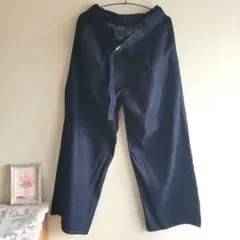 GU/ネイビーデニム/ワイドパンツウエスト/XXL/丈標準70.0〜74.0cm