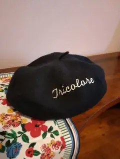 CHILDWOMAN 黒の刺繍ベレー帽