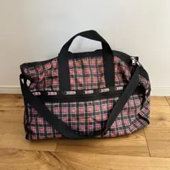 USA製　レスポートサック チェック柄　ボストンバッグ　LeSportsac