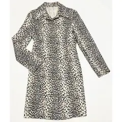 FDP ヒョウ柄　コットンロングジャケット　スプリングコート　レオパード#XS