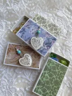 ハートとターコイズのピアス