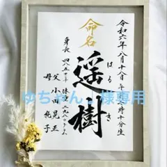 ゆちゃん♩様専用☆ 命名書　命名書オーダー　命名アート　毛筆　手書き