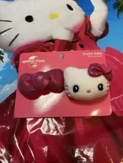 USJ ユニバ　ハローキティ　リボン　 プラッシュリング　リング