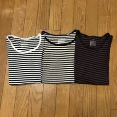 無印　ボーダーTシャツ　長袖　3枚セット　ロンT Sサイズ、XSサイズ