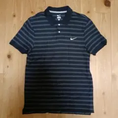 Nike 黒 ストライプ ポロシャツ XL