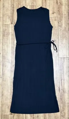 UNIQLO ノースリーブ ロングワンピース　Ｍ　ブラック