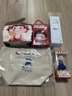 不二家 ペコちゃん 75週年グッズ+お菓子セット 5点のサムネイル