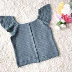 Mサイズ　GU　ニットビスチェ　ブルー　グリーン　くすみブルー　ショート丈