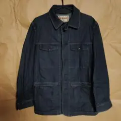 デニム ジャケット ダークブルー ボタン付き
