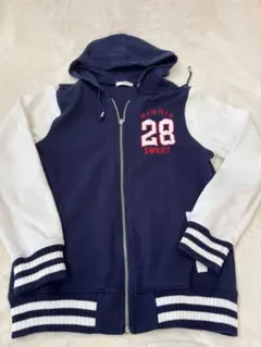 ミニーマウス パーカー M ネイビー ホワイト