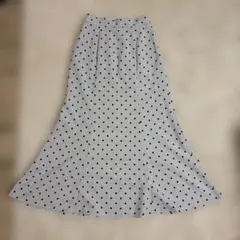 earth ドット柄フレアロングスカート