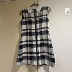 シェリエ　shellerノースリーブチェック柄ミニワンピース