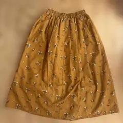 earth フラワープリント フレアスカート F