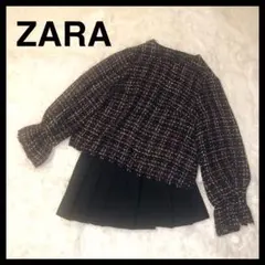 ZARA WOMAN ザラウーマン　ツイード　トップス　バルーン袖　ビショップ