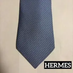 ド*ー様 HERMES エルメス ネクタイ シルク ライトブルー系