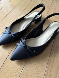 GU リボンバックベルトパンプス　黒　Lサイズ　新品未使用