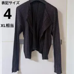 【極美品】23AW プリーツプリーズ イッセイミヤケ 千鳥格子 カーディガン 4のサムネイル