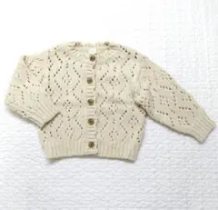 テータテート　透かし編みニットカーディガン　アイボリー　バースデイ