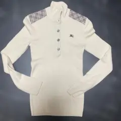 訳あり　BURBERRY BLUE LABEL ニット 刺繍ロゴ　長袖 38