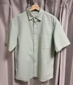 ユニクロ コットンリネンシャツ グリーン