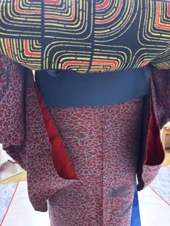 正絹　袷アンティーク着物と帯のセット美品⭐︎