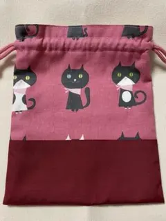 給食袋 コップ袋 マグ入れ プティデポーム ねこ 猫 入園入学 新学期