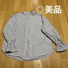 値下げ中　美品 ストライプ柄 長袖ブラウス シャツ