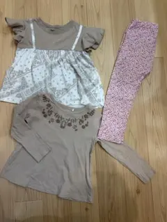 こども服 100cm フリル付きトップスとレギンス