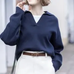 【UNIQLO】スムースコットンリラックスポロセーター