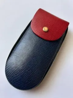 レザー製オーバル型メガネケース 新品・未使用品