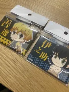 鬼滅の刃　てくトコ　スタエア缶バッチ　善逸、伊之助