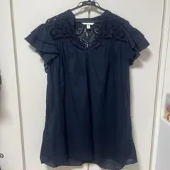 H&M Sサイズ イギリス刺繍フラッタースリーブワンピー ス