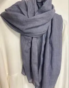 新品同様品cotton100%綿ふんわりやさしい自然素材の大判ストール　ショールのサムネイル