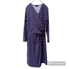 DHC 【M】ロングワンピース 総柄 美品 カシュクール レディース USED