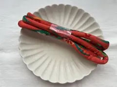 丸くげ　帯締め　オレンジ柄②