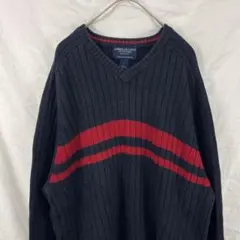00s American Eagle アメリカンイーグル Vネック リブ ニット
