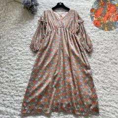 スローブイエナ　リバティ/Clementina　ロングワンピース　フリル　花柄