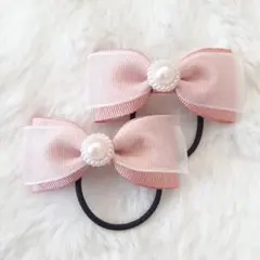 キッズ ヘアゴム リボン フォーマル 卒園入園① ピンク系