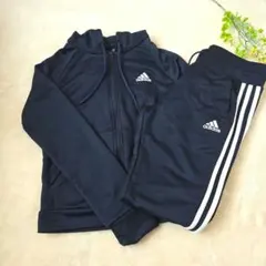 adidasジャージ上下　Lサイズ　レディース紺パーカー