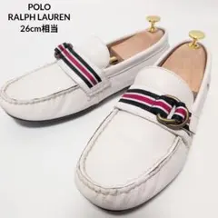 ポロラルフローレン ドライビングシューズ ホワイト 7.5D 26.0cm相当