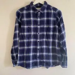 BEAUTY & YOUTH チェック柄長袖シャツ ブルー M
