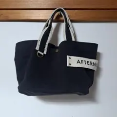 AFTERNOONTEA キャンバストートバッグ ダークブルー