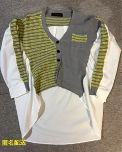 micalle micalle 配色 ドッキングシャツ カーディガンのサムネイル
