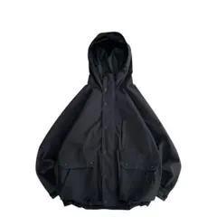 【美品】USED 00s ナイロン マウンテンパーカー ドローコード付き BLK