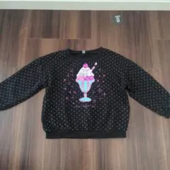 アイスクリームスパンコール刺繍トレーナー 黒