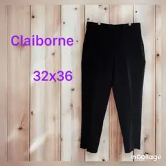 Claiborne ストライプ柄パンツ 黒 海外古着/輸入古着