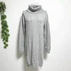 goa ゴア・L 長袖ロングニット ハイネック ウール/アンゴラ グレーのサムネイル